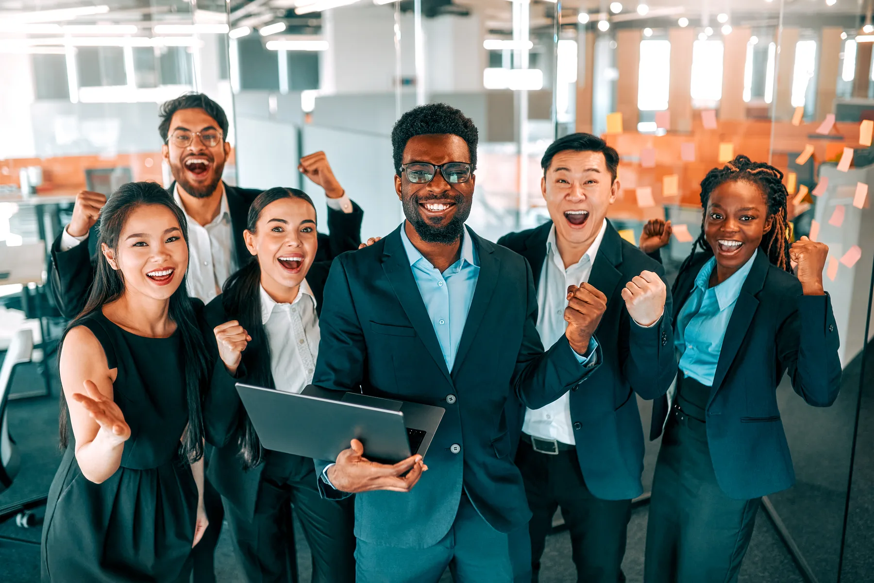 Business team working together in an office.